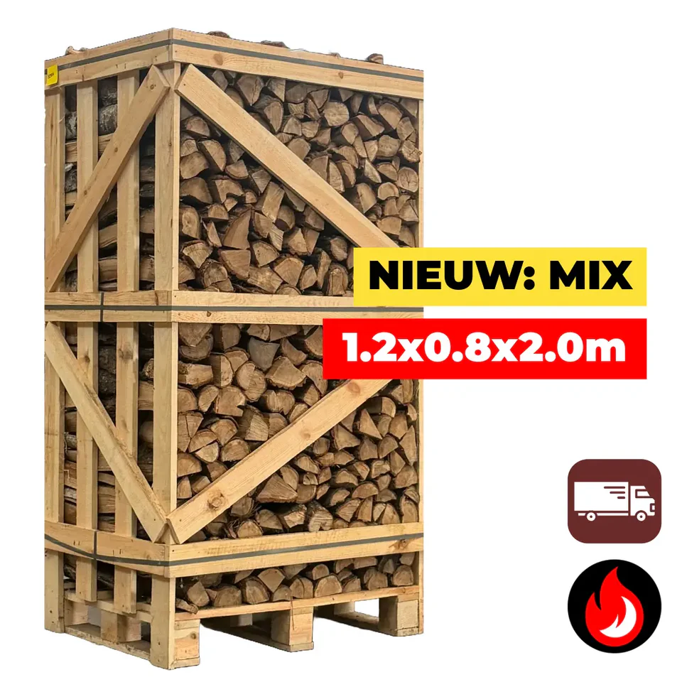 Grote Pallet Eiken/Berken Brandhout Mix – Oven gedroogd